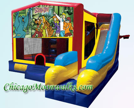 Scooby Doo 7 in 1 Inflatable Slide Combo Bounce House Rental Chicago Illinois 
